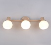Immagine di Lampada Da Soffitto Beige Asta Con Faretti Orientabili Vetro Bianco Boba Trio
