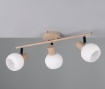 Immagine di Lampada Da Soffitto Beige Asta Con Faretti Orientabili Vetro Bianco Boba Trio