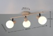 Immagine di Lampada Da Soffitto Beige Asta Con Faretti Orientabili Vetro Bianco Boba Trio