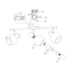 Immagine di Lampada Da Soffitto Beige Asta Con Faretti Orientabili Vetro Bianco Boba Trio