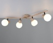 Immagine di Plafoniera Beige Aste Orientabili Con Faretti Vetro Bianco Boba Trio