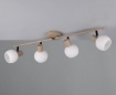 Immagine di Plafoniera Beige Aste Orientabili Con Faretti Vetro Bianco Boba Trio