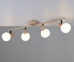 Immagine di Plafoniera Beige Aste Orientabili Con Faretti Vetro Bianco Boba Trio