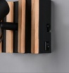 Immagine di Applique Legno Travia Con Cilindro Vetro Fume Orientabile Trio