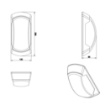Immagine di Applique Per Esterno Rettangolare Cumana Nero IP65 Trio 1xE27