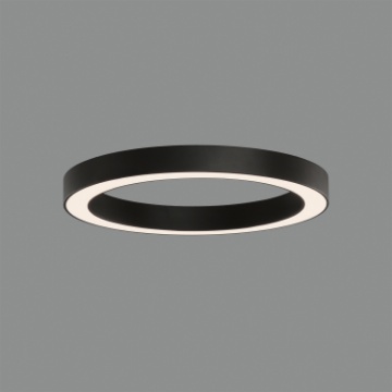 Immagine di Plafoniera Moderna Cerchio Led CCT 50w Aliso Nero Ø60 cm ACB