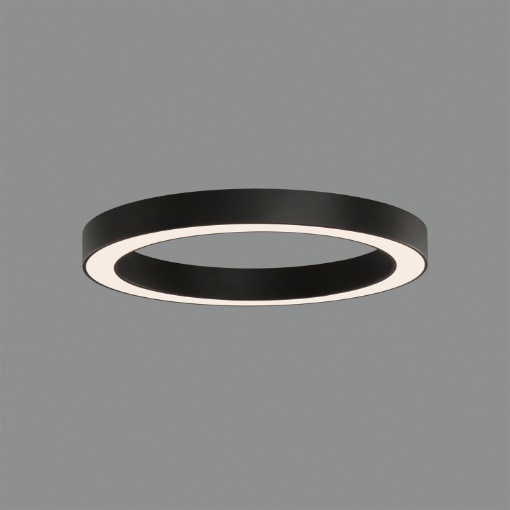 Immagine di Plafoniera Moderna Cerchio Led CCT 50w Aliso Nero Ø60 cm ACB