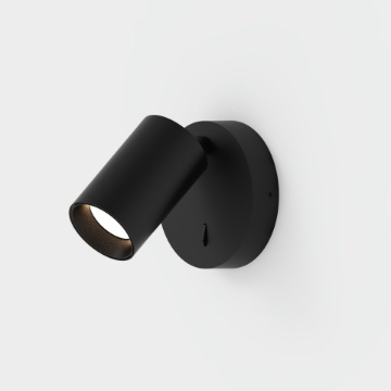 Immagine di Applique Faretto Nero Orientabile Da Parete con Switch Gina ACB