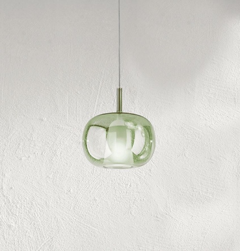Immagine di Lampada Pendente Moderna Boccia Doppio Vetro Soffiato Thelma Ondaluce