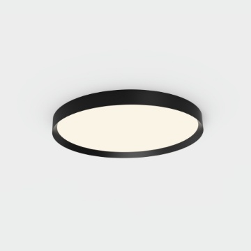 Immagine di Plafoniera Rotonda Minsk Nera 60 cm Led 39w Colore Luce Selezionabile ACB