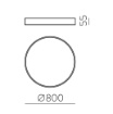 Immagine di Plafoniera Design Piatto London 80 cm Nera Led CCT 70w Dimmer Dali Push ACB