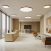 Immagine di Plafoniera Bianca London 60 cm Design Piatto Led DALI 39w CCT ACB