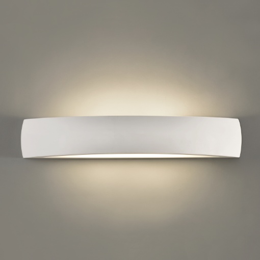 Immagine di Applique Curva Gesso Bianco 51 cm Alba 2xE14 Luce Sopra E Sotto ACB