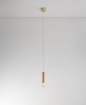 Immagine di Lampada Pendente Per Comodino Cilindro Oro Vetro Ambra Poule Perenz
