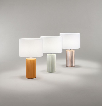 Immagine di Lampada In Ceramica Rigata Colorata Tribale Perenz