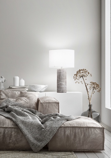 Immagine di Lume da Tavolo Tribale Ceramica Grigio Cemento Perenz