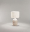 Immagine di Lampada Tavolo Vaso Ceramica Beige Con Paralume Avana Tribale Perenz