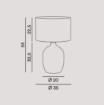 Immagine di Lampada Tavolo Vaso Ceramica Beige Con Paralume Avana Tribale Perenz