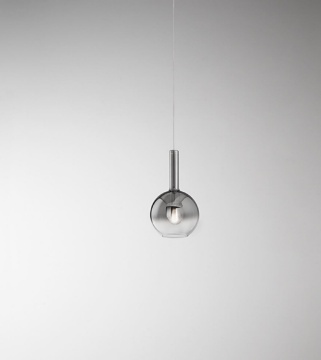 Immagine di Sospensione Sfera Vetro Grigio Specchiato 20 cm Lollipop Perenz