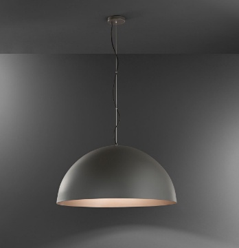 Immagine di Lampadario Grande Cupola Grigio 80 cm Steel Perenz