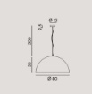 Immagine di Lampadario Parabola Marrone Cupola 80 cm Steel Perenz