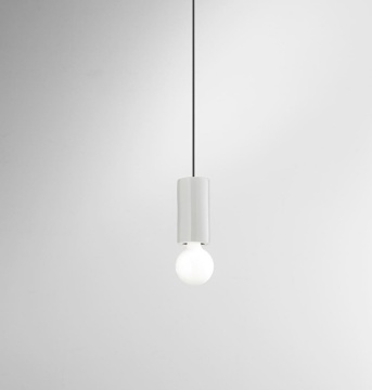 Immagine di Sospensione Cilindro Ceramica Bianca Idea Perenz 1xE27