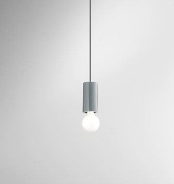 Immagine di Sospensione Cilindrica Ceramica Grigio Idea Perenz 1xE27