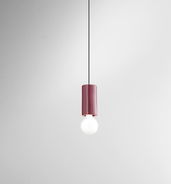 Immagine di Lampada Pendente Ceramica Bordeaux Cilindro E27 Idea Perenz