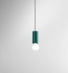 Immagine di Lampada a Sospensione Cilindro Verde Ceramica E27 Idea Perenz