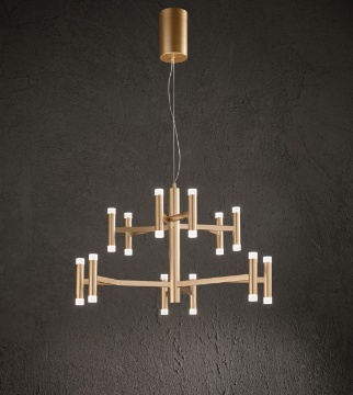 Immagine di Lampadario Con Bracci Oro Candles Led 68w 3000k Dimmerabile Perenz