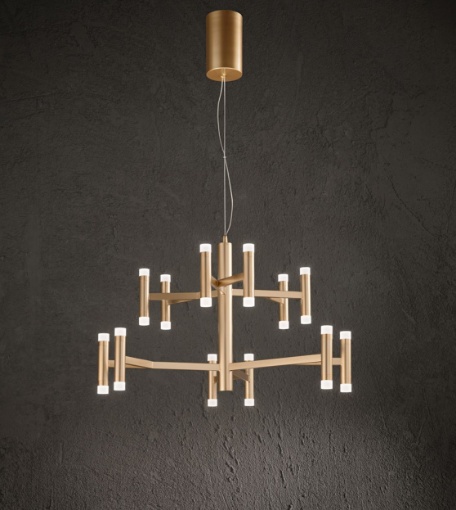 Immagine di Lampadario Con Bracci Oro Candles Led 68w 3000k Dimmerabile Perenz