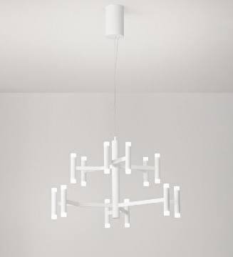 Immagine di Lampadario Per Soggiorno Bianco Candles Led 68w 3000k Dimmerabile Perenz