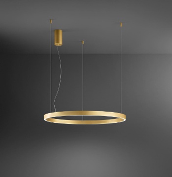 Immagine di Lampadario Ad Anello Oro 100 Cm Etere Led 3000k Dimmerabile Perenz