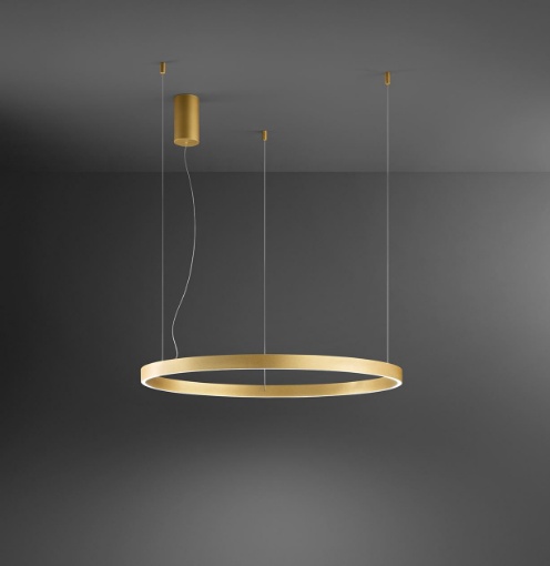 Immagine di Lampadario Ad Anello Oro 100 Cm Etere Led 3000k Dimmerabile Perenz