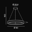 Immagine di Grande Lampadario Anello Luminoso 80 cm Biemissione Led 48w CCT Kirko Perenz