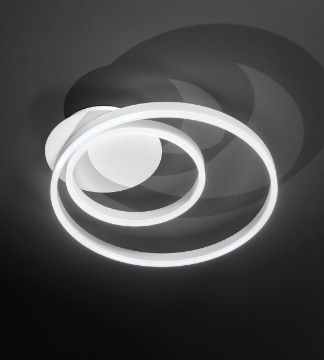 Immagine di Plafoniera Moderna Bianca Design Cerchi Led CCT Kirko Perenz