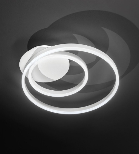 Immagine di Plafoniera Moderna Bianca Design Cerchi Led CCT Kirko Perenz