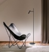 Immagine di Piantana Sottile Nera Con Faretto Led e Base Luminosa 3000k Gambo Perenz