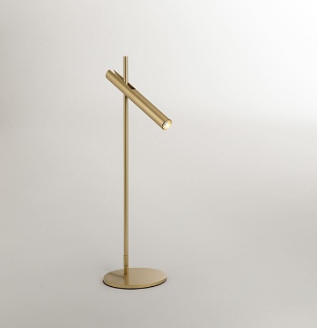 Immagine di Lampada Tavolo Design Sottile Oro Led 6w 3000k Dimmer Sniper Perenz