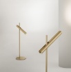 Immagine di Lampada Tavolo Design Sottile Oro Led 6w 3000k Dimmer Sniper Perenz