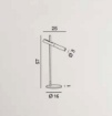 Immagine di Lampada Tavolo Design Sottile Oro Led 6w 3000k Dimmer Sniper Perenz