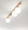 Immagine di Lampada Lineare da Soffitto Con Sfere Vetro Bianco Snooky Perenz