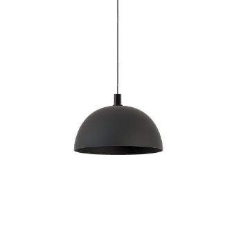 Immagine di Lampadario Campana Metallo Nero 35 cm Per Tavolo Tiga ACB