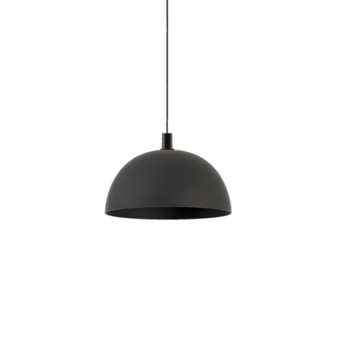 Immagine di Lampadario Campana Metallo Nero 35 cm Per Tavolo Tiga ACB
