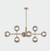 Immagine di Lampadario Oro Con Sfere Vetro Fume 8 Luci Doris ACB