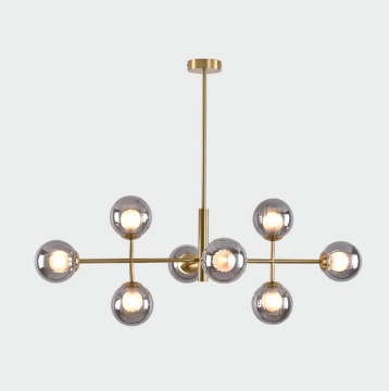 Immagine di Lampadario Oro Con Sfere Vetro Fume 8 Luci Doris ACB