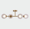 Immagine di Lampada A Soffitto Oro 4 Sfere Vetro Trasparente Doris ACB