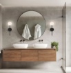 Immagine di Applique Per Camera da Letto Doris Nera Con Sfera Vetro Bianco ACB IP44