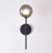 Immagine di Applique Design Sfera Grigio Fume Doris Nero IP44 ACB