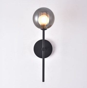 Immagine di Applique Design Sfera Grigio Fume Doris Nero IP44 ACB